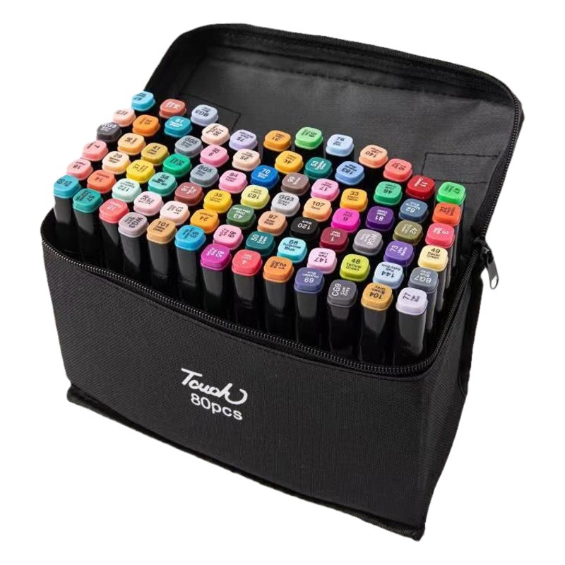 Juego de rotuladores de doble punta táctiles para comercio exterior, bolígrafo de acuarela, venta al por mayor, pintura artística, rotulador brasileño aceitoso con alcohol