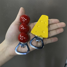 多功能开瓶器创意家用可爱磁吸冰箱贴糖葫芦奶酪冰箱贴装饰开瓶器
