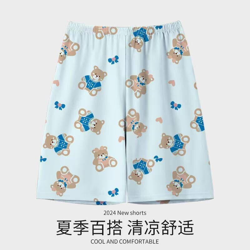 Foreign Trade Cross-Border Influencer Live-Stream Korean Style Sleep Shorts for Women, Summer Loose Casual Cartoon Cute Pajamas Loungewear Foreign Trade Cross-Border Influencer Live-Stream Korean Style Sleep Shorts for Women, Summer Loose Casual Cartoon Cute Pajamas Loungewear