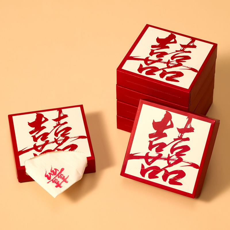 Paper Towels, Wedding Facial Tissues, Wedding Banquets, Engagement Banquets, Red Napkins, Whole Box of Wedding Banquets, Special Paper Towels for Celebrations