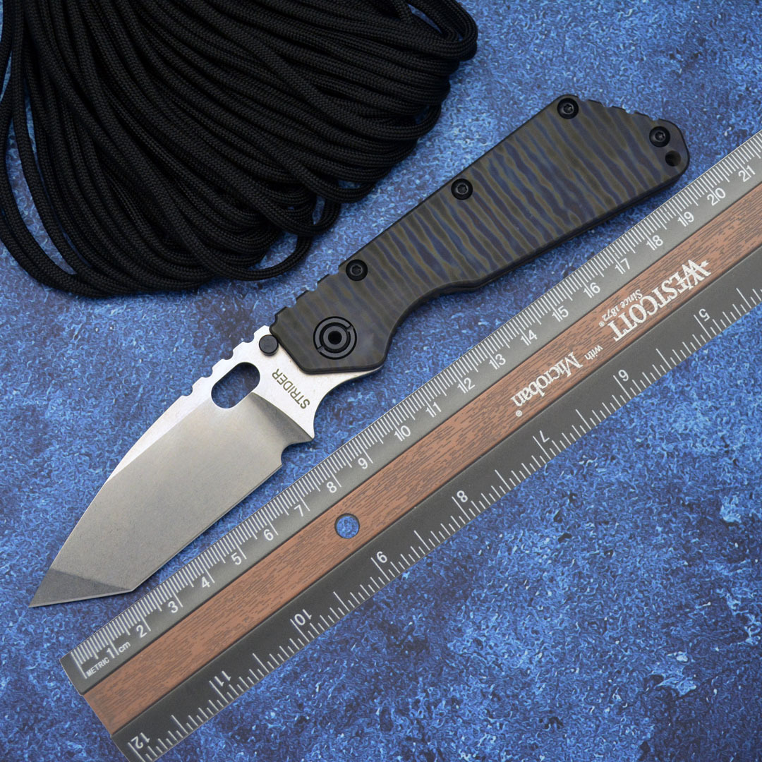 新款挺进者SMF折刀火烧纹钛合金手柄折叠刀D2锋利小刀户外露营刀