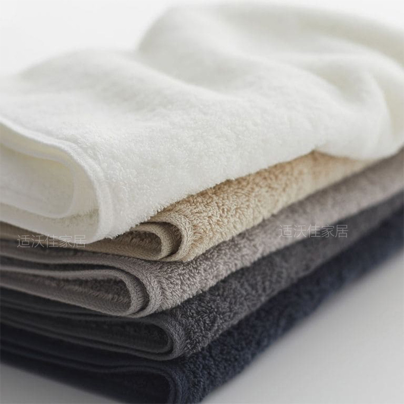 Muji MUJ pure cotton striped towel face towel bath towel solid color beach towel cotton absorbent fitness sweat towel