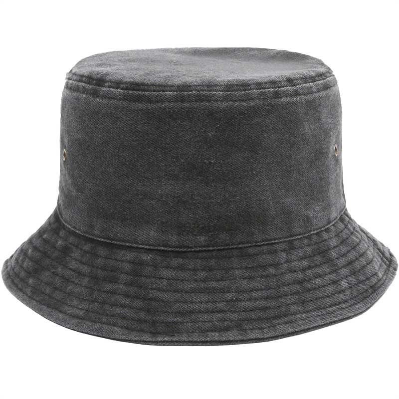 Sombrero tipo pescador de primavera y otoño, color sólido lavado, ala redonda, plegable y de moda para sombra