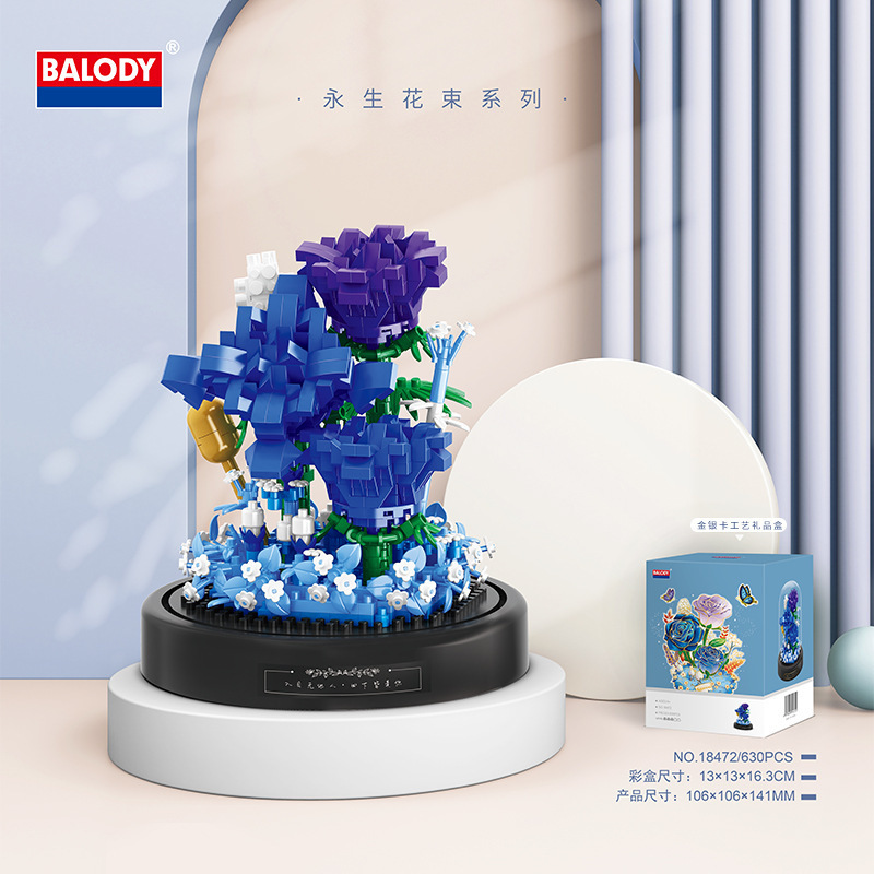 Día de San Valentín educativo ensamblado a mano bloques de construcción de juguete ramo serie decoración de escritorio regalo sorpresa para niños y niñas
