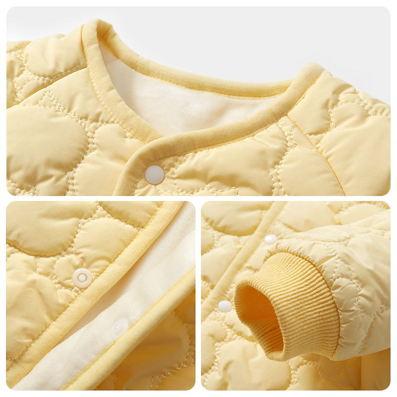 Baby camiseta de invierno otoño ropa de recién nacidos para hombres y mujeres intercalado de algodón grueso y veludo 0 salir en marzo ropa de invierno bebé image 5