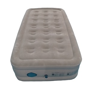 Manufacturer custom inflatable high bed, built-in battery pump, single PVC flocking round pull-up mattress