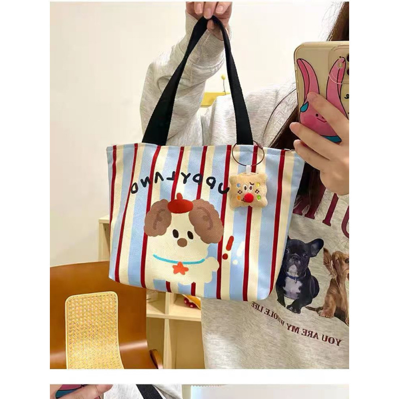 25年新作子犬かわいいポータブルママ弁当ハンドバッグキャンバスバッグ大学生モデルA16|undefined