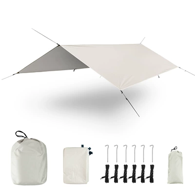 Çadırlar Cloth Silver Coated Canopy Camping - khaki-without-rod-3-x-3-m