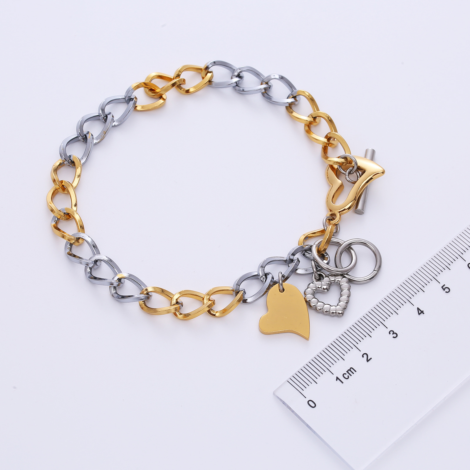 Fashion Heart Shape Stainless Steel Plating Bracelets 1 Piece