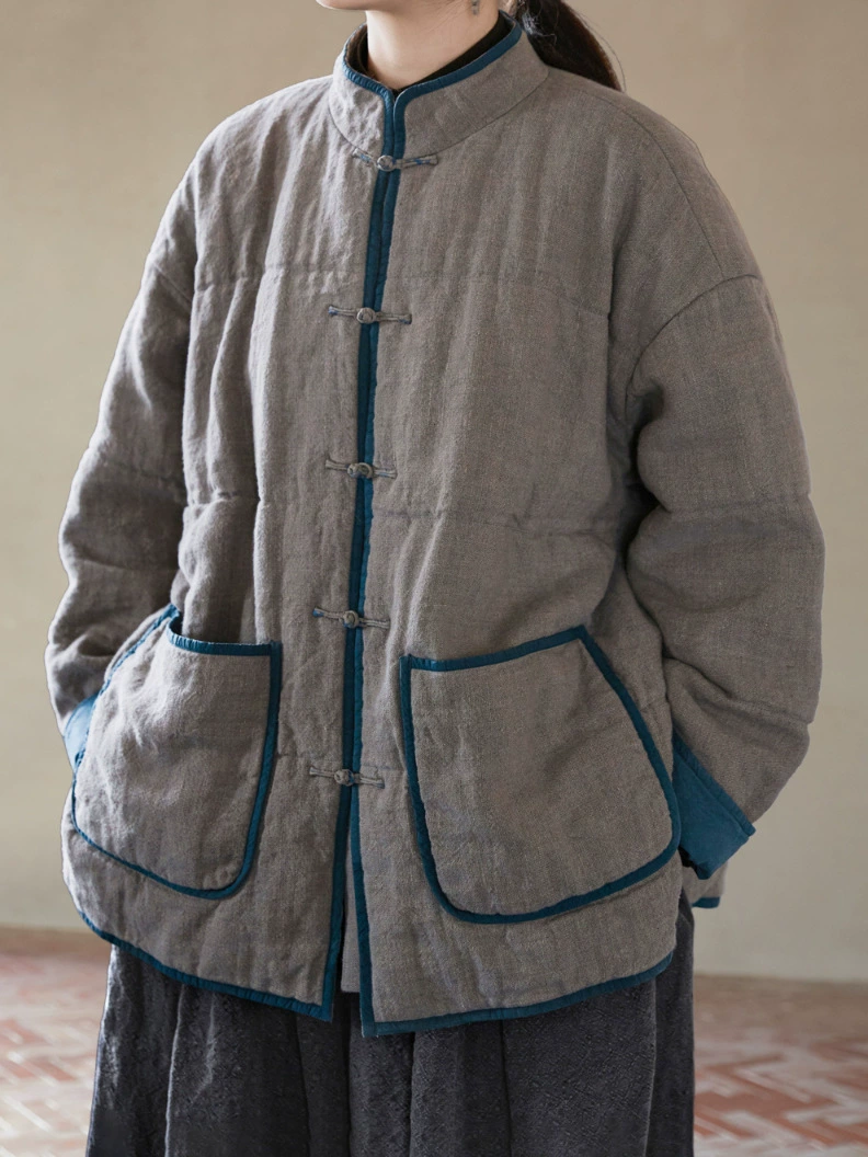 Demi-season keep warm quilted down jacket, Chinese style