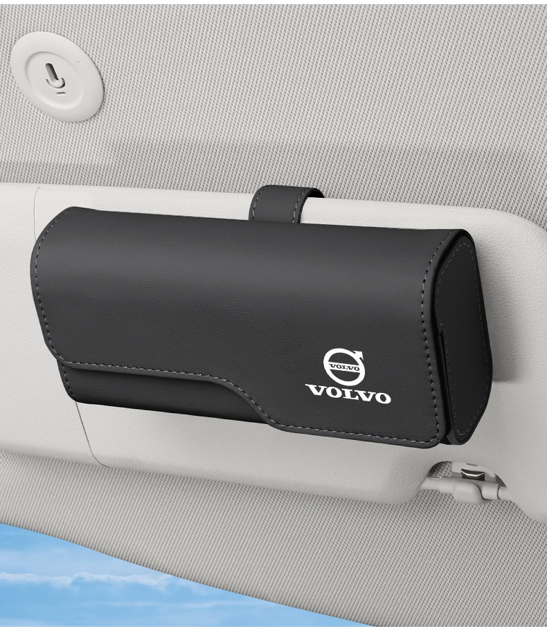 Suitable for Volvo S60 S90 Xc40 Xc60 Xc90 Car Glasses Case Sun Visor Sunglasses Clip Storage Box