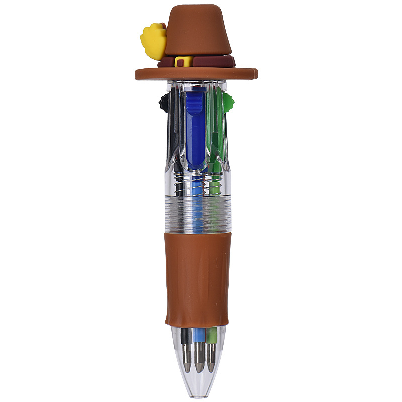 Lovedoso día de Acción de Gracias mini bolígrafo de cuatro colores para niños de alto valor de color multicolor cuentas de mano marcador bolígrafo estudiantes papelería al por mayor