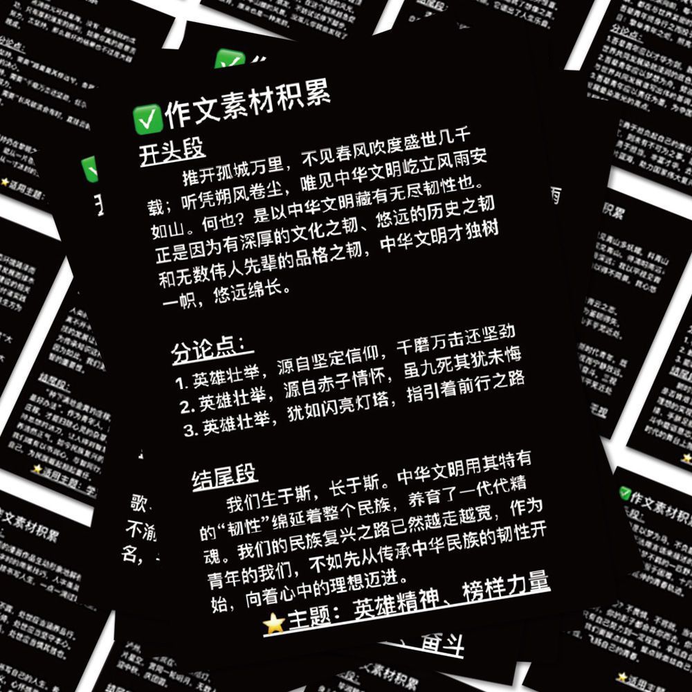 96 Pieces of Composition Materials, Universal Opening and Ending Stickers, Classic Notebook Decoration, Waterproof Stickers DIY