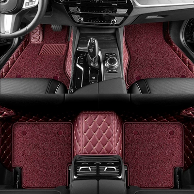 Ayaqaltılar (Kovriklər) – floor mats, foot pads, car mats - burgundy-burgundy-silk-loop-double-layer-floor-mat