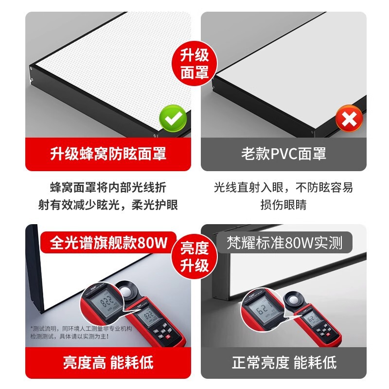 全光谱护眼办公吊灯培训舞蹈超亮长条灯商用照明防眩光教室健身房|undefined