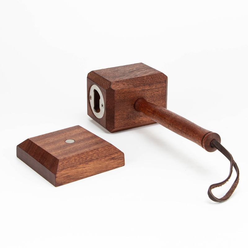 Abridor de botellas con martillo de Thor, abridor de cerveza magnético de madera, divertido abridor de bebidas, decoración creativa para el hogar y adorno con personalidad._voghion.com