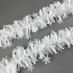 跨境圣诞节用品雪花泡丝毛条 白色茜草婚礼拉花 活动节日装饰彩条