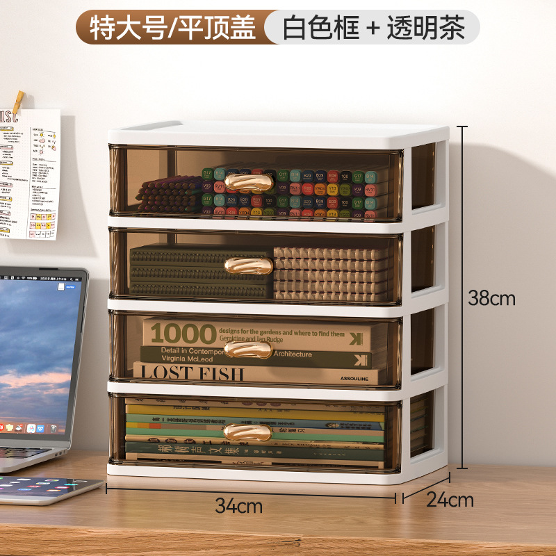 Caja de almacenamiento transparente de escritorio tipo cajón escritorio de oficina ordenar artefactos cosméticos estante caja de armario