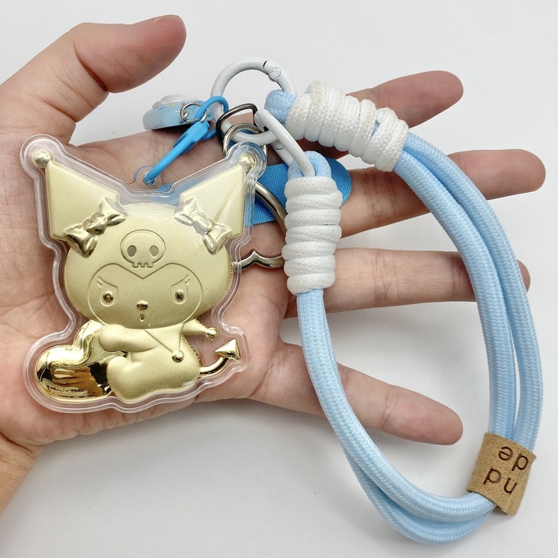 水貝人気ラブブゴールドキーホルダー LABUBU バッグペンダントパンダペンダント携帯電話チェーン漫画卸売|undefined