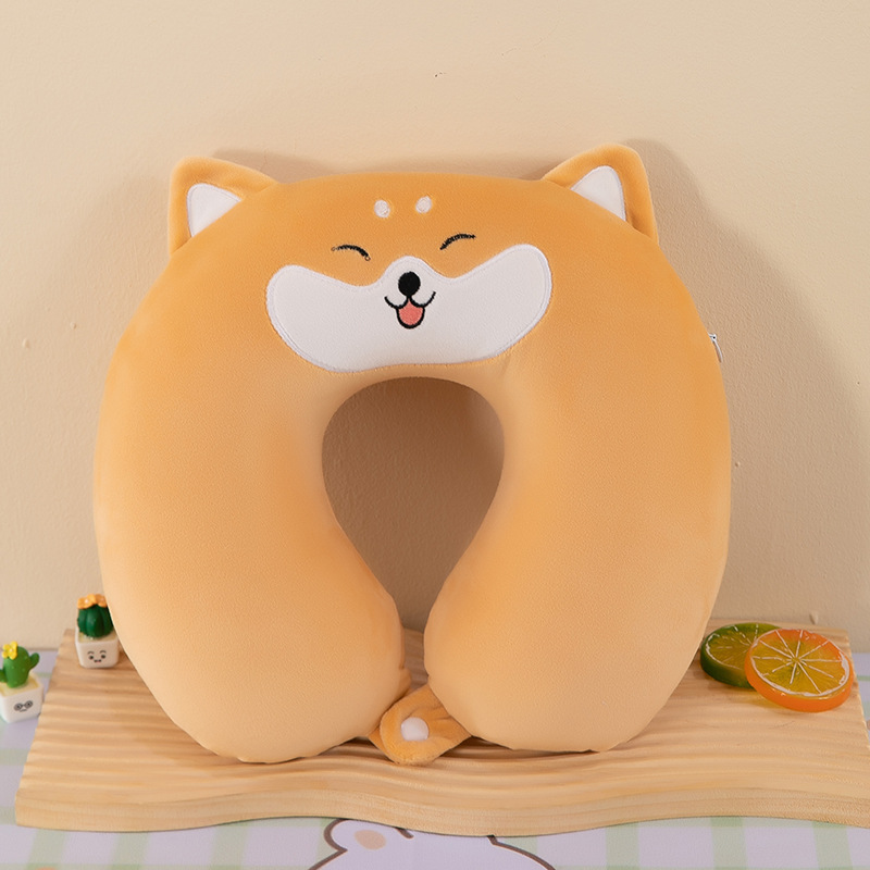 Almohada en forma de U de negocios, almohada para el almuerzo de oficina, viaje de negocios, almohada para el cuello de rebote lento, almohada en forma de U de espuma con memoria de joroba