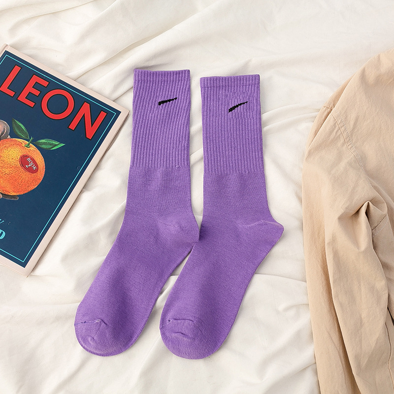 Calcetines de media pantorrilla para mujer, verano, algodón puro multicolor, resistentes, ideales para baloncesto