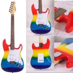 工厂直销百森电吉他初学者入门练习琴单摇弹唱演奏乐器