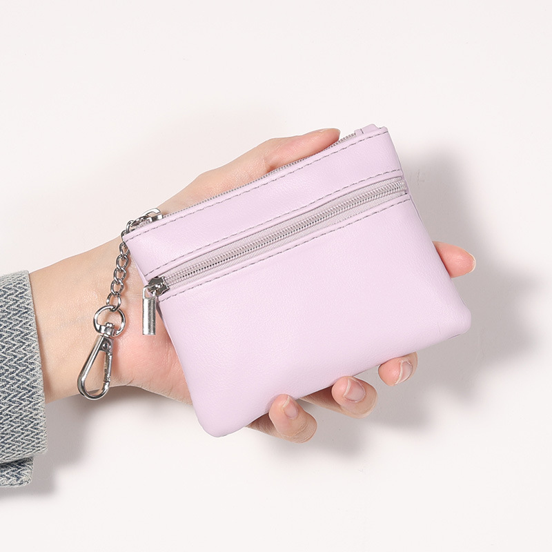 Bolso bolso de cambio bolso de llaves colgante bolso de monedas bolso de llaves bolso de tarjetas bolso de cremallera suave color macaron