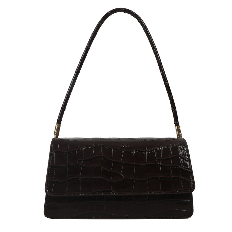 Elegante moda simple color sólido patrón de piedra ins bolsa de axilas mujer 2023 otoño nuevo bolso de hombro bolso de moda