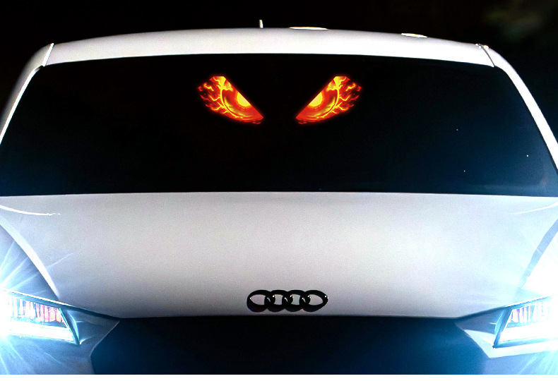 Cross-border solar-powered dynamic devil eye LED expression light warning light for trucks with suction cup eye light