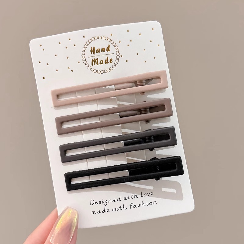 Clip de boca de pato, clip de cabello sin marcas, cabeza de mujer, clip de cabello, clip de cabello de frangeo grande, clip de cabello roto en la frente