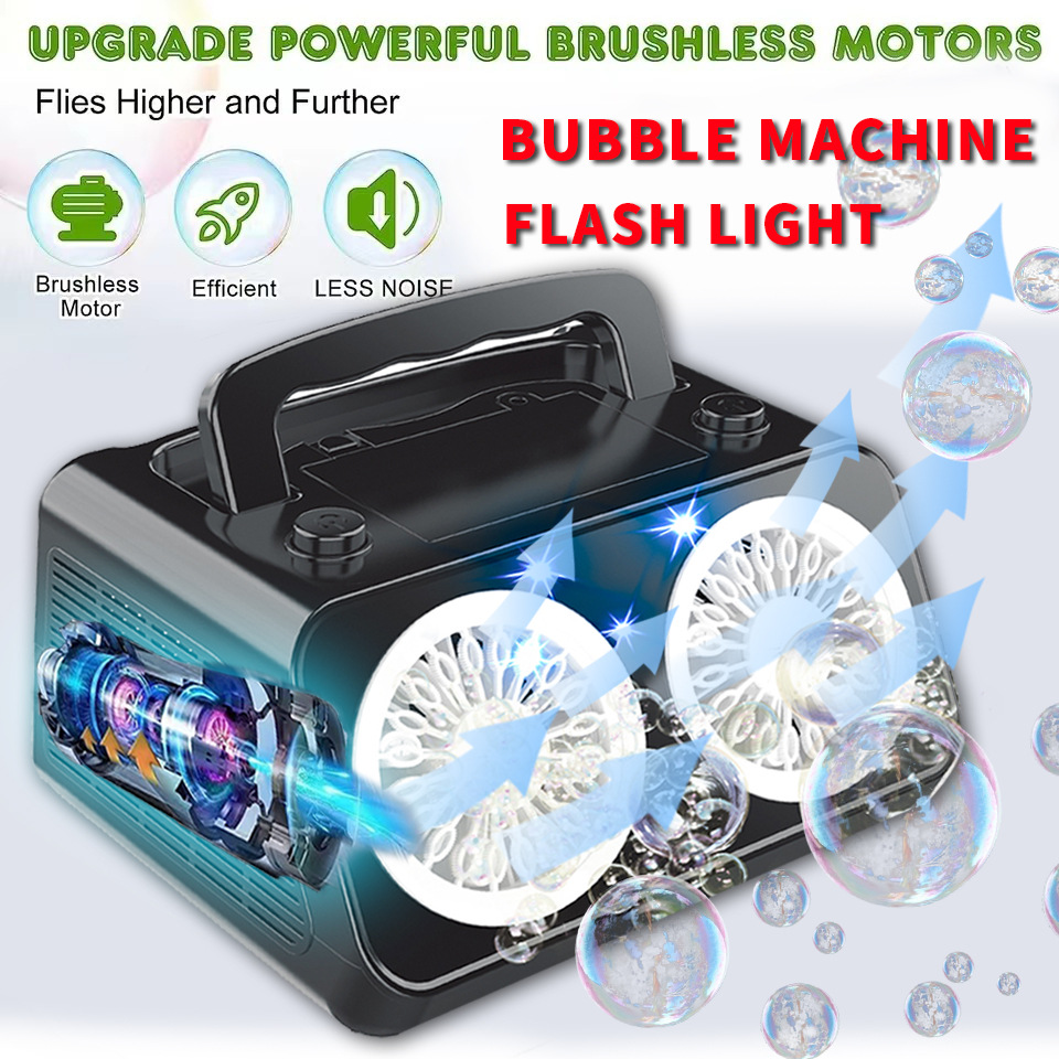 Máquina de burbujas de etapa transfronteriza eléctrica porosa soplando burbujas de mano máquina de burbujas portátil boda fiesta props regalo