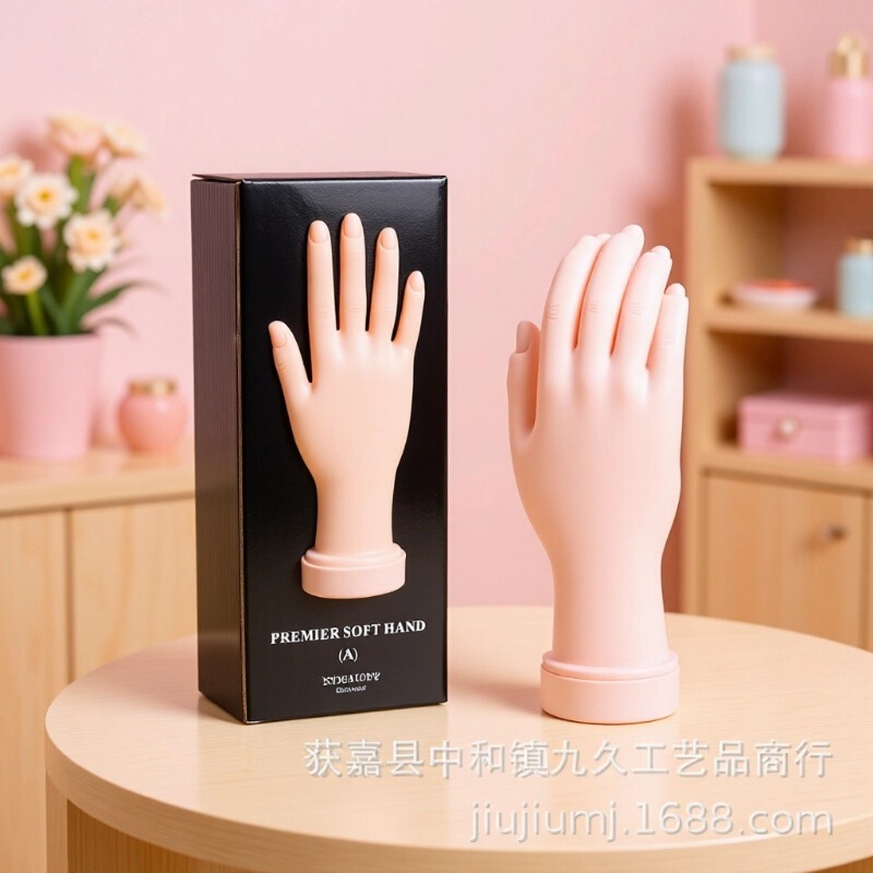 Nail Art Plastic Fake Hand Soft Model Hand, Bendable, Can Insert Nail Tips, Realistic Nail Practice Beginner Fake Right Hand Nail Art Plastic Fake Hand Soft Model Hand, Bendable, Can Insert Nail Tips, Realistic Nail Practice Beginner Fake Right Hand