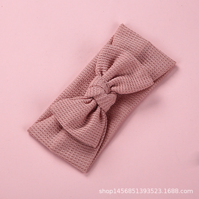 Tocado para bebé, diadema tipo waffle de lana, arco de punto, banda de pelo para niños, venta al por mayor para comercio exterior.