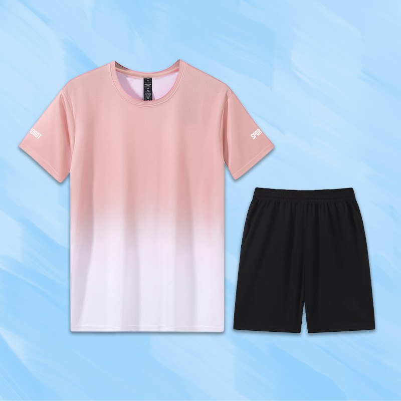 Ropa para correr, equipo, traje deportivo, ropa de fitness para hombres y mujeres, camiseta de secado rápido de seda de hielo, entrenamiento de ciclismo, ropa para correr por la mañana, primavera y verano