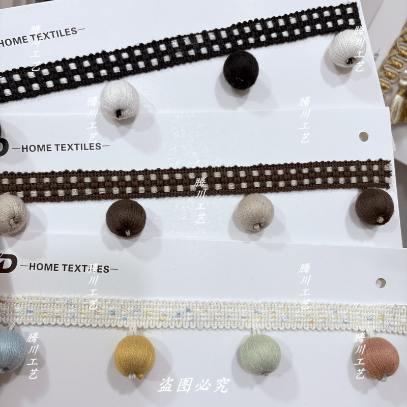 Curtain Lace Vintage Cotton Thread Plaid Colorful Large Silk Beaded Decorative Lace Trim Edge Patchwork Accessories