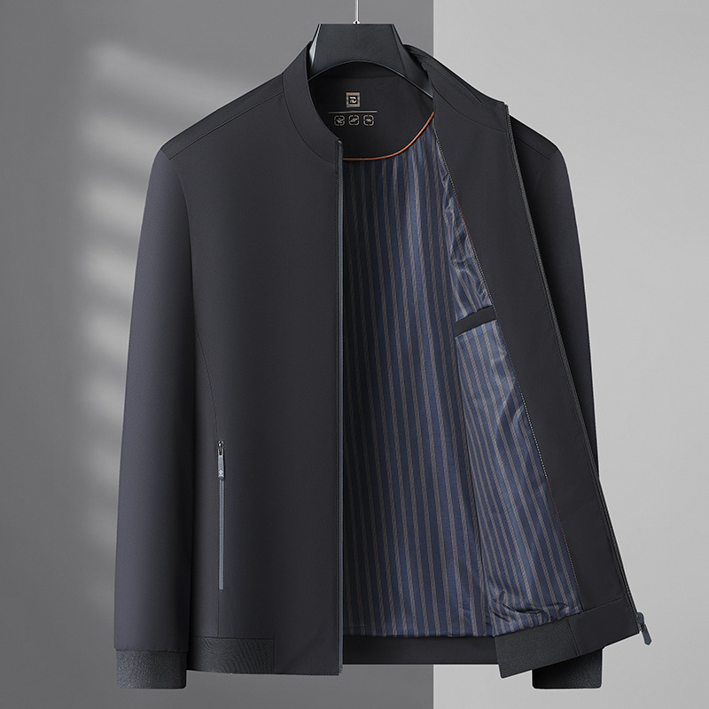Primavera y otoño chaqueta de cuello de hombre de alta calidad de otoño nuevo estilo de negocios ocio de mediana edad papá vestido chaqueta ejecutiva para hombre image 1