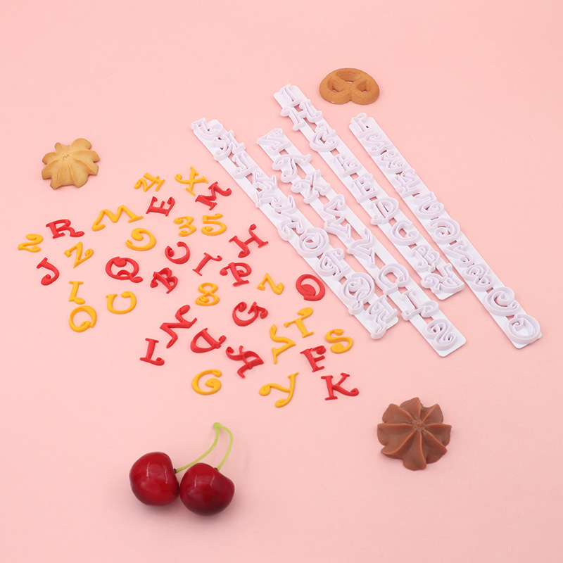 4pcs26 alfabeto impresión molde pastel galleta fondant decoración hornear bricolaje hecho a mano suministros