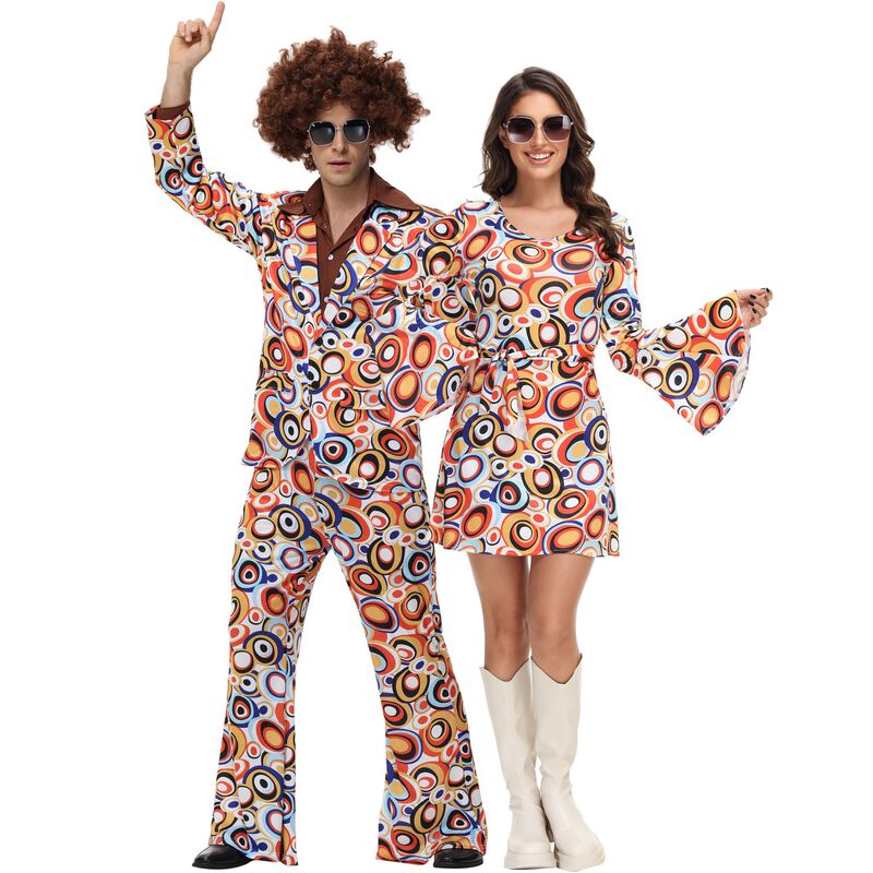 M-Xl European and American Couple Retro Nostalgic 80S Disco Performance Clothes Cos Clothes Halloween Costumes M-Xl European and American Couple Retro Nostalgic 80S Disco Performance Clothes Cos Clothes Halloween Costumes