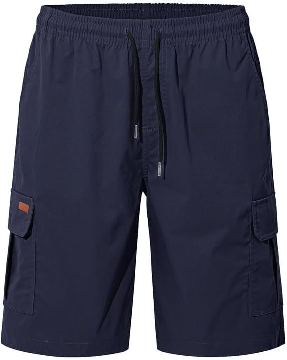 Mens Loose Fit Casual Summer Shorts Solid Colour Five Point Pants_voghion.com