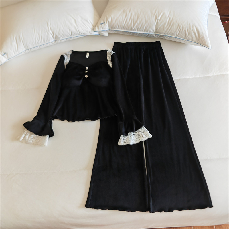 8641#(가슴 패드 포함) 슈트 블랙 아일랜드 벨벳