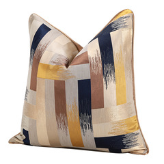 Golden geometric pattern pillow, light luxury, modern and simple sofa pillow, model room bay window pillow cover, one piece drop shipping