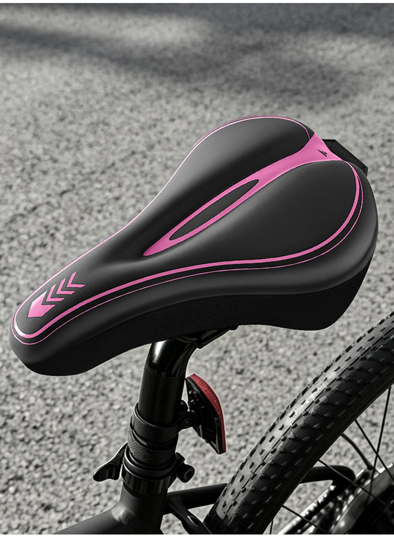 Bicycle Seat Cushion Cover, Mountain Bike Widened and Thickened Silicone Seat Cushion, Dynamic Bike Sponge Seat Cover, Universal Equipment Accessories