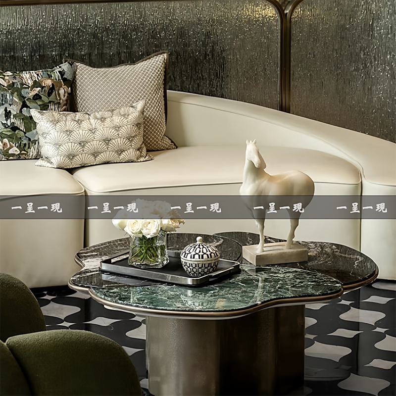 ♔ New Chinese-Style Vintage Model Room Living Room Coffee Table Candle Holder Horse Ornament Fruit Plate Creative Decoration Tabletop Soft Decoration