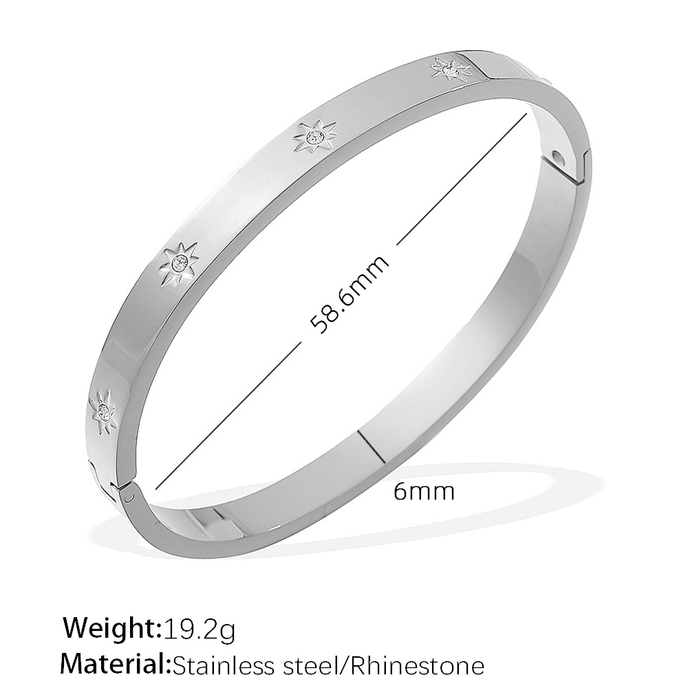 SZ207WES 화이트 다이아몬드 실버 팔찌