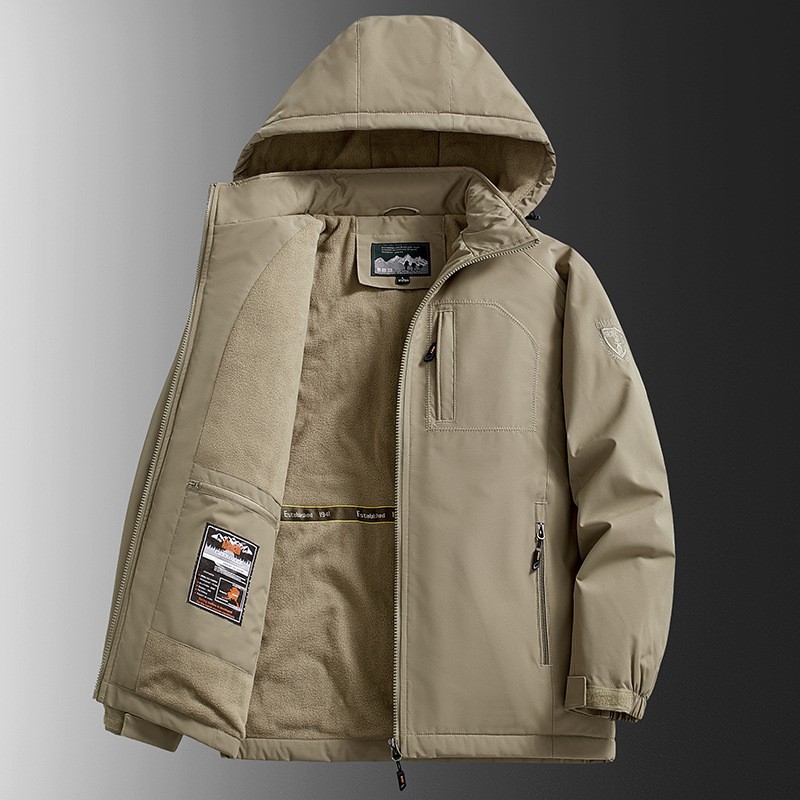 Aliexpress impermeable al aire libre ropa de algodón de lana gruesa chaqueta casual para hombres chaqueta de algodón caliente de tamaño grande para hombres