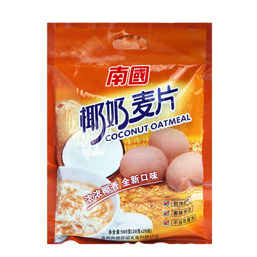 Hainan specialty Nanguo 560g coconut milk oatmeal nutritious oatmeal breakfast lazy oatmeal instant oatmeal