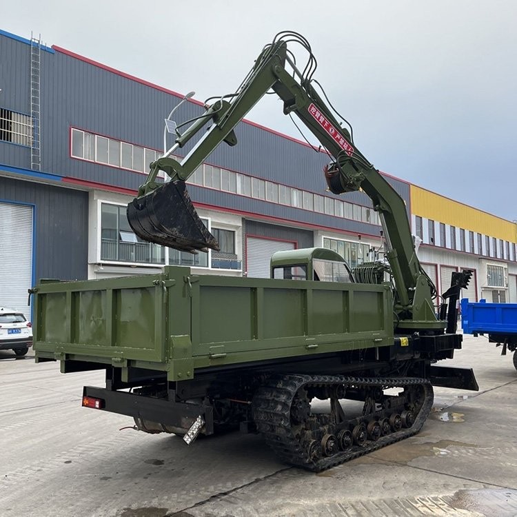 履带随车挖 挖土挖沙翻斗自卸履带随车挖 全地形装载运输挖掘机