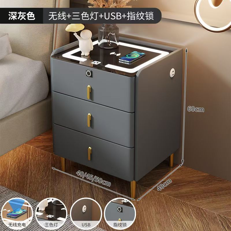 Y66#다크 그레이 스마트 모델 + 라이트 + USB + 지문 잠금 장치