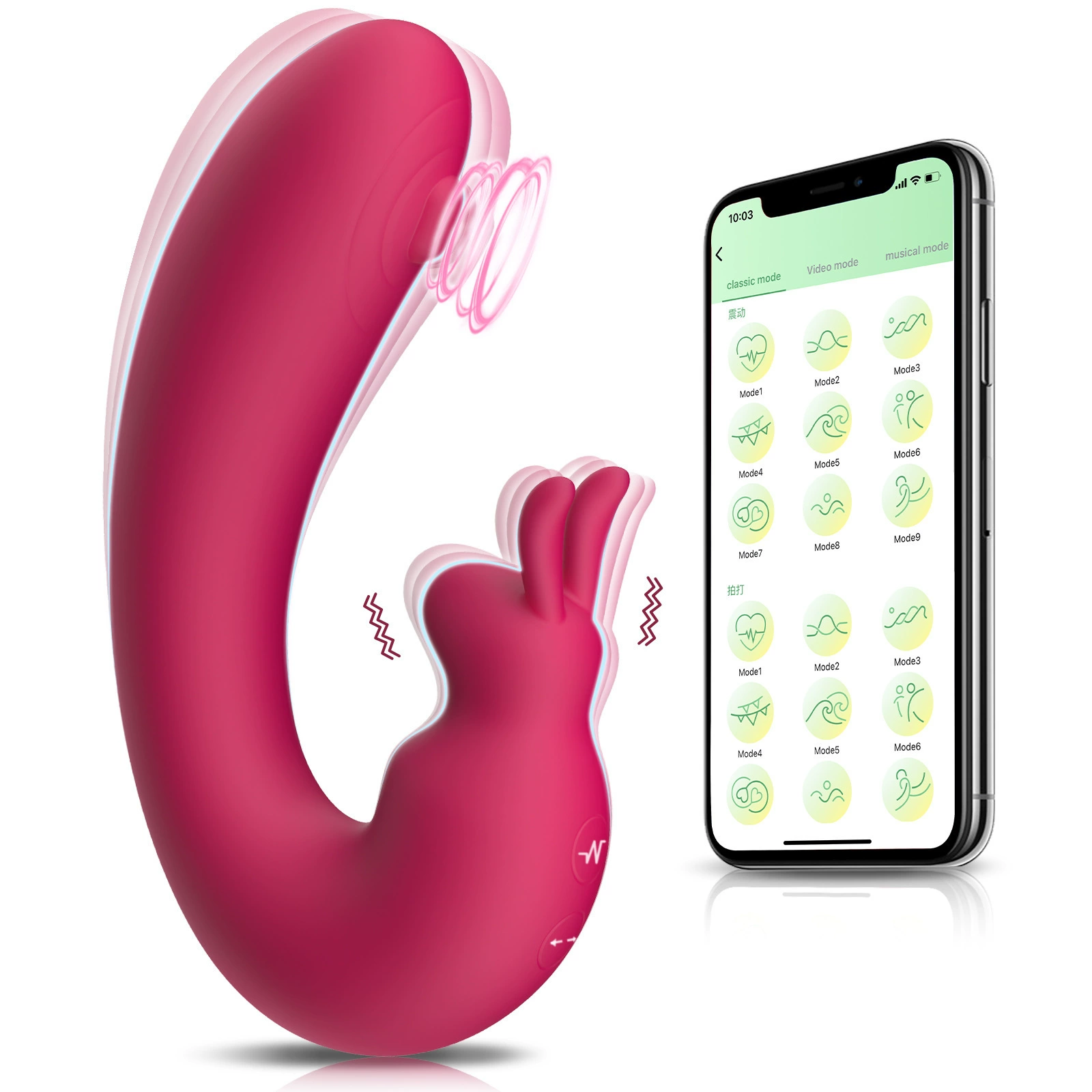 NVTOYS вибратор «кролик» с насадкой, стимулятор G-точки, интимный массажер для женщин