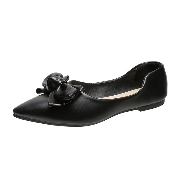fashionable low shoes flat with bow low-cut all-season